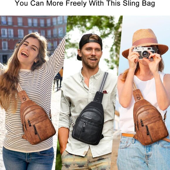 7L Sling Bag For Women Men Backpack Fanny Pack Crossbody Chest Travel Shoulder B - Picture 3 of 8